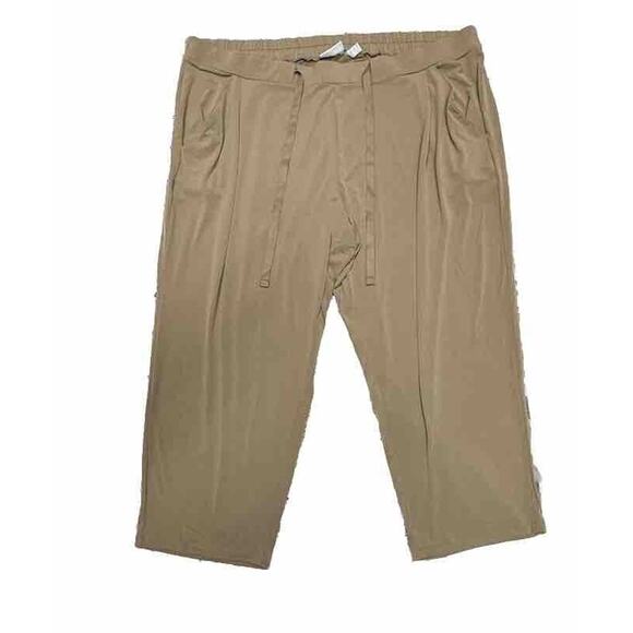 Susan Graver Cropped Pants 3XP Womens Liquid Knit Slinky Travel Office Capris - Picture 1 of 5